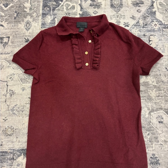 J. Crew Cashmere Ruffle Sweater - Picture 2 of 3